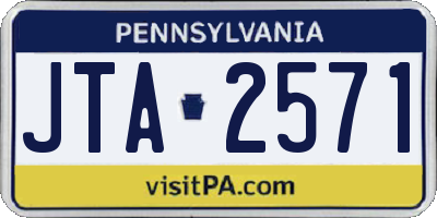 PA license plate JTA2571
