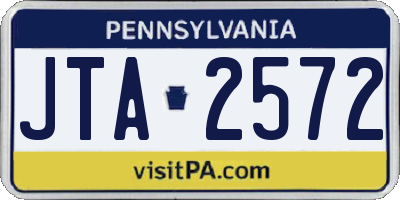 PA license plate JTA2572
