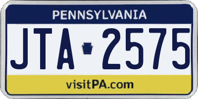 PA license plate JTA2575
