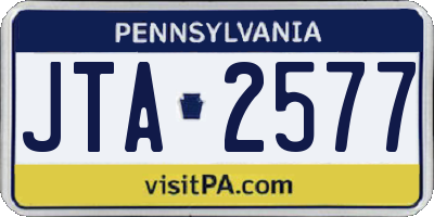 PA license plate JTA2577