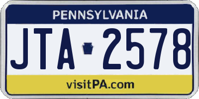 PA license plate JTA2578