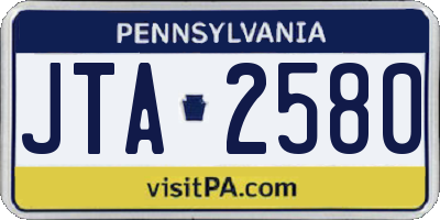 PA license plate JTA2580