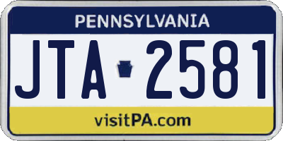 PA license plate JTA2581