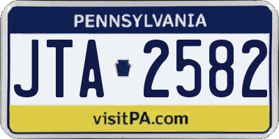 PA license plate JTA2582