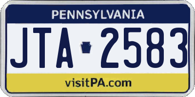 PA license plate JTA2583
