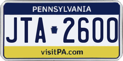 PA license plate JTA2600