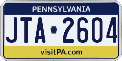 PA license plate JTA2604