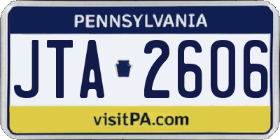 PA license plate JTA2606