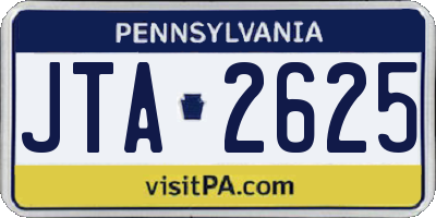 PA license plate JTA2625