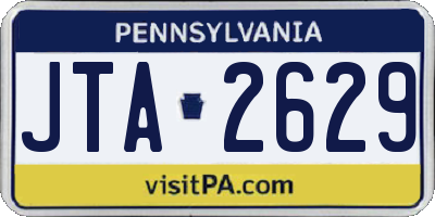 PA license plate JTA2629