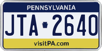 PA license plate JTA2640