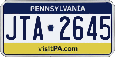 PA license plate JTA2645