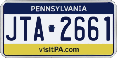 PA license plate JTA2661