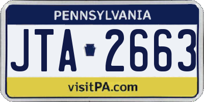 PA license plate JTA2663