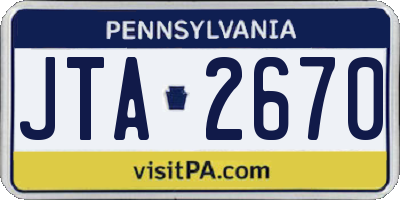 PA license plate JTA2670