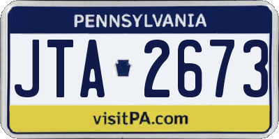 PA license plate JTA2673