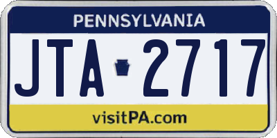 PA license plate JTA2717