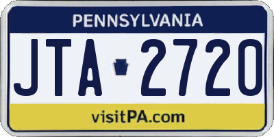 PA license plate JTA2720