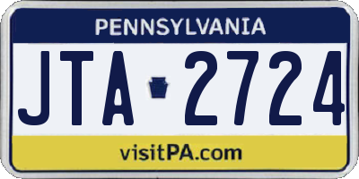 PA license plate JTA2724