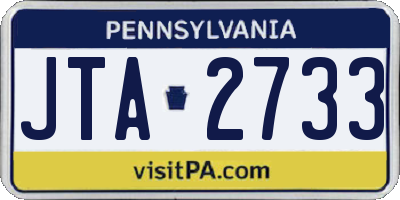 PA license plate JTA2733