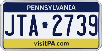 PA license plate JTA2739