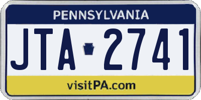 PA license plate JTA2741