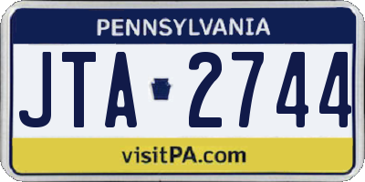 PA license plate JTA2744