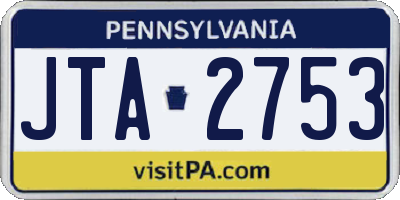 PA license plate JTA2753