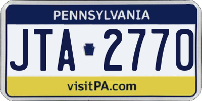 PA license plate JTA2770