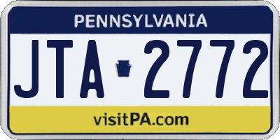PA license plate JTA2772