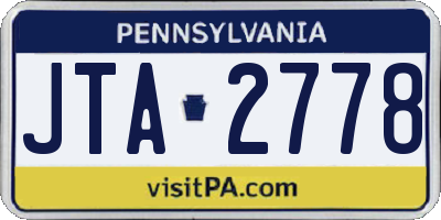 PA license plate JTA2778