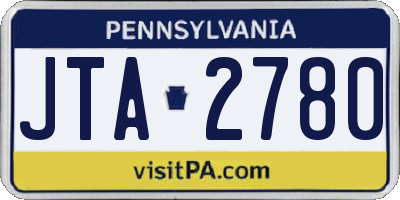 PA license plate JTA2780