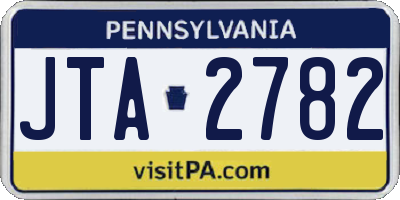 PA license plate JTA2782