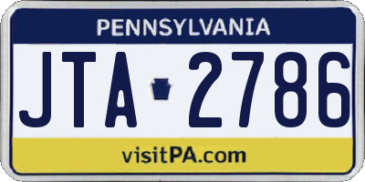 PA license plate JTA2786