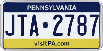 PA license plate JTA2787