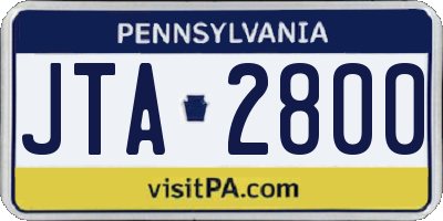 PA license plate JTA2800