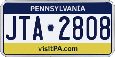 PA license plate JTA2808