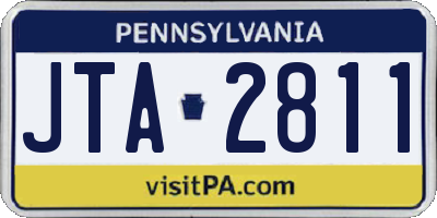 PA license plate JTA2811