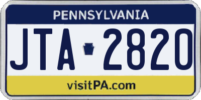 PA license plate JTA2820