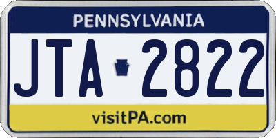 PA license plate JTA2822