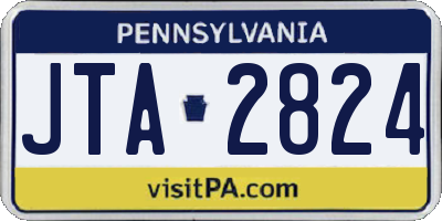 PA license plate JTA2824