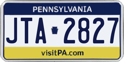 PA license plate JTA2827