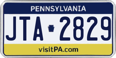 PA license plate JTA2829
