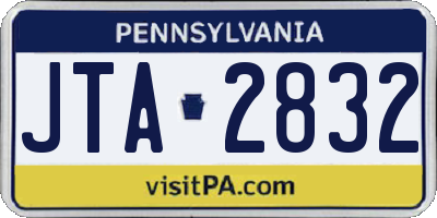 PA license plate JTA2832