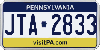 PA license plate JTA2833