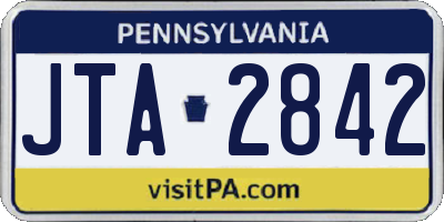PA license plate JTA2842