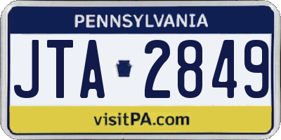 PA license plate JTA2849