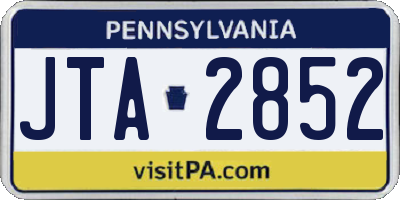 PA license plate JTA2852