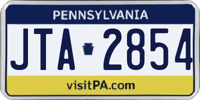 PA license plate JTA2854
