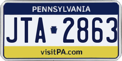 PA license plate JTA2863